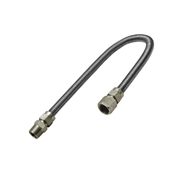 Flextron Gas Line Hose 3/8'' O.D. x 36'' Length 3/8" FIP x MIP Fittings, Stainless Steel Flexible Connector FTGC-SS14-36I - main